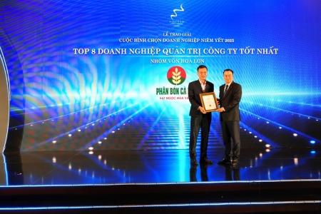 PVCFC - Top 8 doanh nghiệp quản trị tốt nhất, giành giải Nhất phát triển bền vững 2025