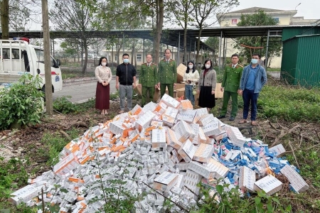 Hà Tĩnh: Tiêu hủy gần 7.200 hộp thuốc chữa bệnh không rõ nguồn gốc