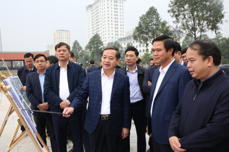 Bắc Ninh: Kiểm tra tiến độ thực hiện Khu đền thờ Bác Hồ thuộc dự án Công viên Văn Miếu