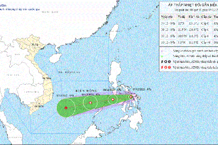 Áp thấp nhiệt đới xuất hiện ngoài khơi Philippines, sắp đi vào Biển Đông