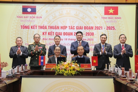 Bắc Ninh và Xay Sổm Bun ký kết Thỏa thuận hợp tác giai đoạn 2026 - 2030