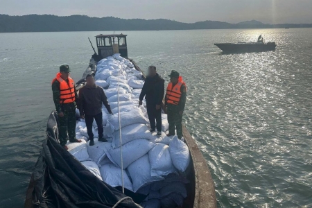Bắt giữ 3 xuồng máy vận chuyển 27 tấn cau khô không giấy tờ tại vùng biển Quảng Ninh