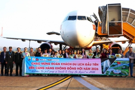 Quảng Trị khởi động năm du lịch 2026 bằng chuyến bay đầu tiên đến địa phương