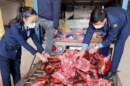 Thái Nguyên: Bắt giữ và tiêu hủy 185 kg thịt lợn không rõ nguồn gốc xuất xứ
