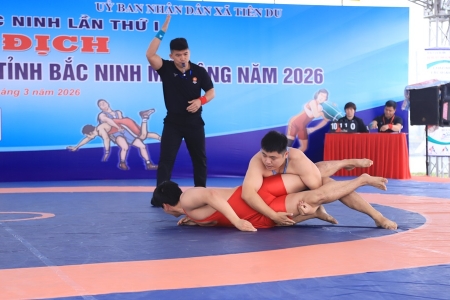 Bắc Ninh: Hơn 150 vận động viên tranh tài tại giải vật tự do, vật dân tộc mở rộng năm 2026