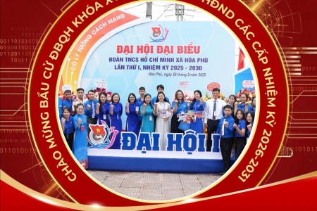 Tuổi trẻ xã Hòa Phú lan tỏa tinh thần trách nhiệm, sôi nổi hướng về Ngày hội non sông