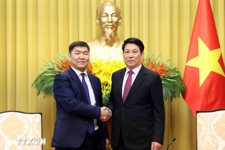 Chủ tịch nước Lương Cường tiếp Chánh án Tòa án Tối cao Mông Cổ