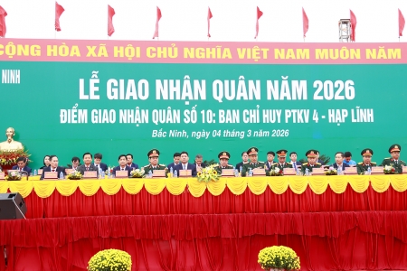 Bắc Ninh: Bí thư Tỉnh ủy Nguyễn Hồng Thái dự Lễ giao, nhận quân năm 2026 tại phường Thuận Thành
