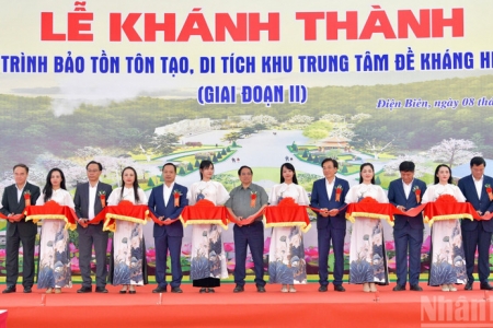 Thủ tướng Phạm Minh Chính dự lễ khánh thành Công trình bảo tồn, tôn tạo Khu di tích Him Lam (giai đoạn II)