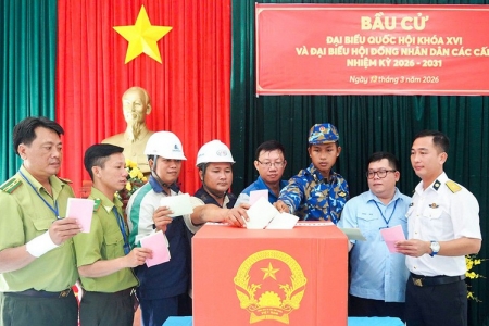 Cử tri đảo Hòn Khoai, Hòn Chuối hoàn thành bầu cử sớm với tỷ lệ 100%