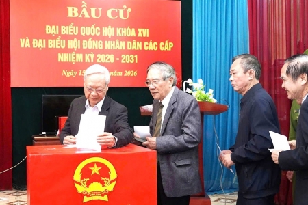 Ninh Bình: Gần 90% cử tri tham gia bỏ phiếu tính đến 13 giờ 30 phút