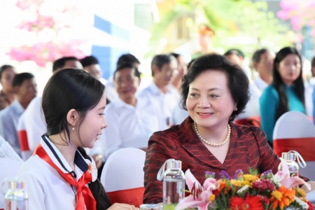 Phó Thủ tướng Phạm Thị Thanh Trà dự lễ khởi công Trường Phổ thông nội trú liên cấp Ba Chúc, tỉnh An Giang