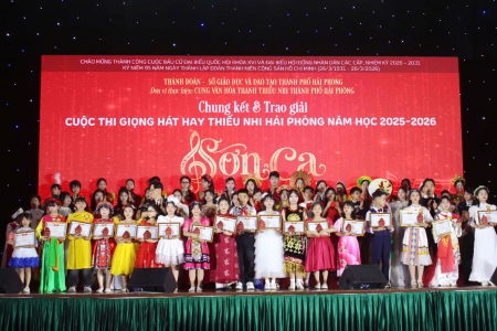 Chung kết và trao giải Cuộc thi giọng hát hay thiếu nhi thành phố Hải Phòng “Sơn ca” năm học 2025 - 2026