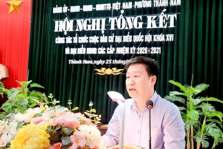 Ninh Bình: Phường Thành Nam tổng kết công tác bầu cử Đại biểu Quốc hội khoá XVI và Đại biểu HĐND các cấp