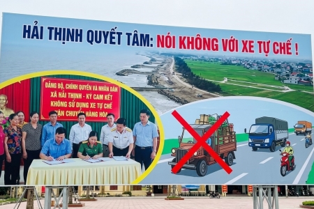 Ninh Bình: Tuyên truyền, ký cam kết không sử dụng xe tự chế vận chuyển hàng hóa