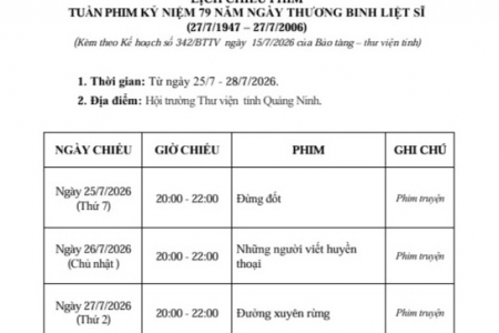 Quảng Ninh tổ chức Tuần phim kỷ niệm 79 năm Ngày Thương binh - Liệt sĩ