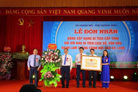 Xã Hoành Mô (Quảng Ninh) đón nhận Bằng xếp hạng Di tích núi Cao Ba Lanh là Di tích lịch sử cấp tỉnh