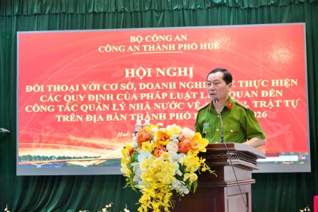 Công an thành phố Huế đối thoại với doanh nghiệp về Phòng cháy chữa cháy