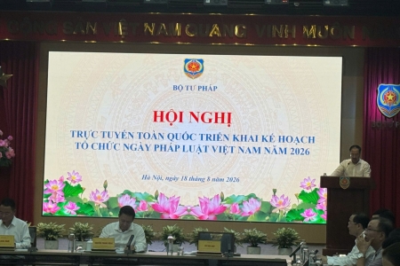 Hội nghị trực tuyến toàn quốc triển khai kế hoạch tổ chức Ngày Pháp luật Việt Nam năm 2026
