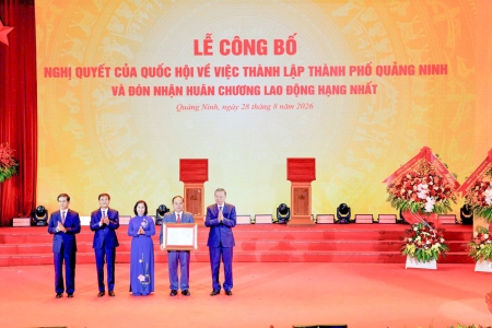 Tổng Bí thư, Chủ tịch nước Tô Lâm tham dự Lễ công bố Nghị quyết của Quốc hội về việc thành lập thành phố Quảng Ninh