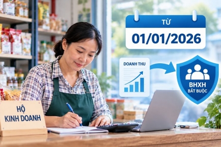 Quy định về tham gia bảo hiểm xã hội bắt buộc đối với chủ hộ kinh doanh từ 1/1/2026