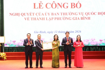 Lễ công bố Nghị quyết của Nghị quyết của Ủy Ban Thường vụ Quốc hội về thành lập phường Gia Bình, tỉnh Bắc Ninh