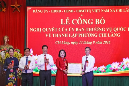 Lễ công bố Nghị quyết thành lập phường Chi Lăng, tỉnh Bắc Ninh