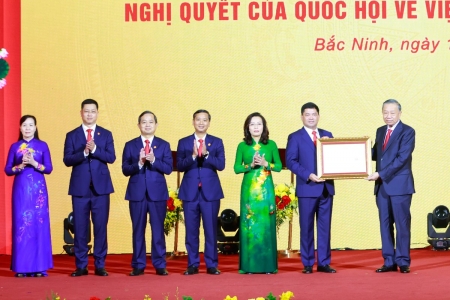 Tổng Bí thư, Chủ tịch nước Tô Lâm dự Lễ công bố thành lập thành phố Bắc Ninh và đón nhận Huân chương Lao động hạng Nhất
