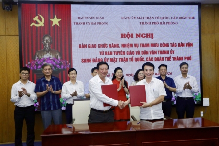 Hải Phòng: Bàn giao chức năng, nhiệm vụ tham mưu công tác dân vận về Đảng ủy MTTQ, các đoàn thể thành phố