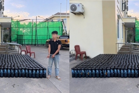 Quảng Ninh: Thu giữ 548 bình nghi chứa khí N2O tập kết tại khu vực biên giới Hải Sơn