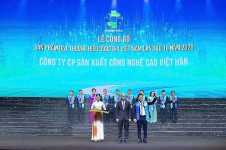 Công ty Việt Hàn ghi dấu ấn với hai sản phẩm đạt Thương hiệu Quốc gia Việt Nam 2026