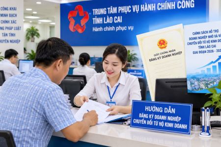 Lào Cai quy định thủ tục hỗ trợ doanh nghiệp chuyển đổi từ hộ kinh doanh