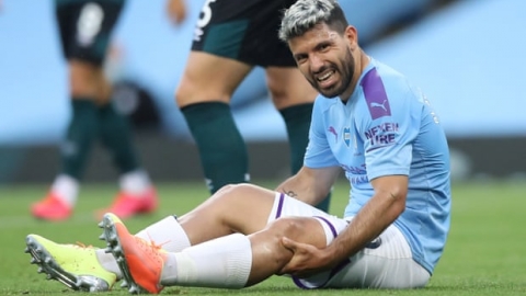 Tiền đạo Aguero sẽ vắng mặt ở trận tứ kết Champions League với Lyon