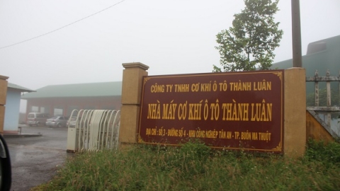 Đắk Lắk: Công ty Thành Luân xây dựng sân tập ô tô trái phép trong CCN Tân An 2