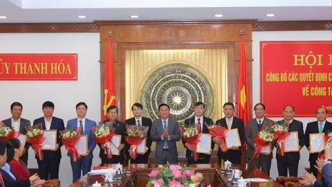 Thanh Hóa: Công bố quyết định của Ban Thường vụ Tỉnh ủy về công tác cán bộ