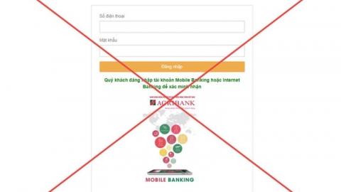 Agribank cảnh báo các trang điện tử giả mạo lừa đảo khách hàng