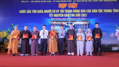 Bình Dương: Họp mặt chức sắc tôn giáo, đồng bào các dân tộc nhân dịp Tết Nguyên đán Tân Sửu 2021