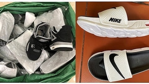 Hải quan tạm giữ hơn 1.000 đôi giầy, dép có dấu hiệu giả mạo nhãn hiệu NIKE
