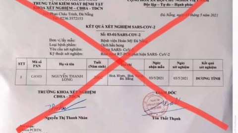 Đà Nẵng: Đăng kết quả xét nghiệm COVID-19 giả lên mạng xã hội, một đối tượng bị phạt 12,5 triệu đồng