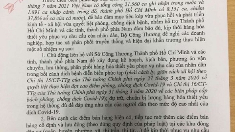 Đề nghị doanh nghiệp, hợp tác xã phân phối tăng cường cung ứng hàng hóa cho TP Hồ Chí Minh và các tỉnh phía Nam