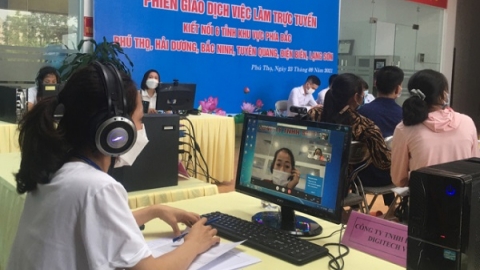 Tìm việc làm qua phiên giao dịch trực tuyến với 6 tỉnh khu vực phía bắc