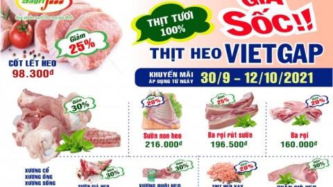 Sagrifood chung tay vì cộng đồng, giảm giá sốc thịt heo VietGAP