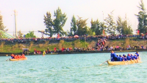 Hấp dẫn giải đua thuyền đầu xuân Giáp Thìn 2024 trên sông Cu Đê
