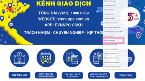 Tiện ích Tra cứu điểm thu tiền điện trên Website Chăm sóc khách hàng