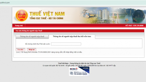 Cảnh báo giả mạo website của Tổng cục Thuế