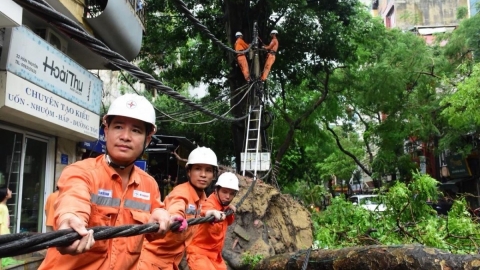 EVNHANOI: Huy động mọi nguồn lực để khắc phục hậu quả cơn bão số 3