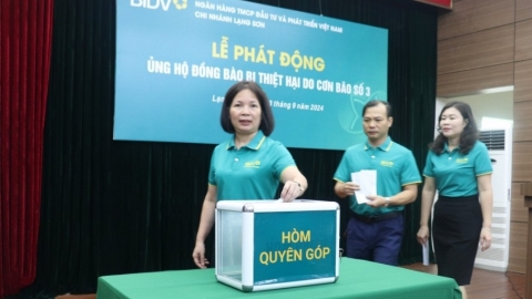 BIDV Lạng Sơn phát động ủng hộ đồng bào bị ảnh hưởng bởi cơn bão số 3