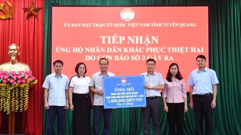 Tuyên Quang được Vĩnh Phúc hỗ trợ 3 tỷ đồng khắc phục hậu quả cơn bão số 3