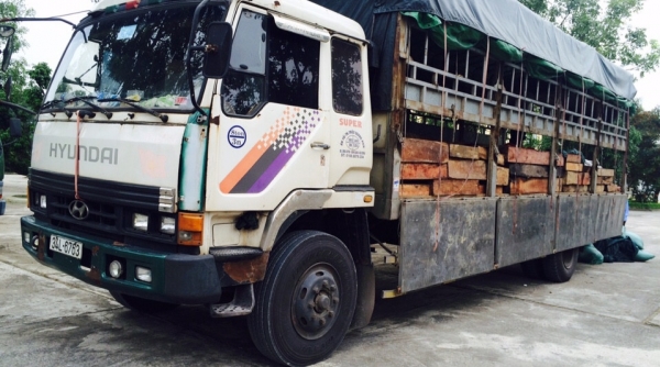 Thanh Hóa: Bắt xe chở gỗ lậu