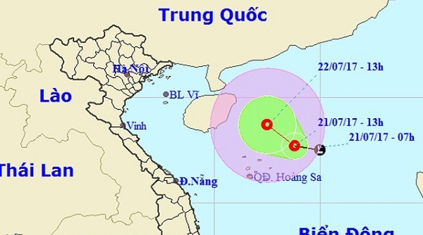 Xuất hiện vùng áp thấp nhiệt đới trên Biển đông